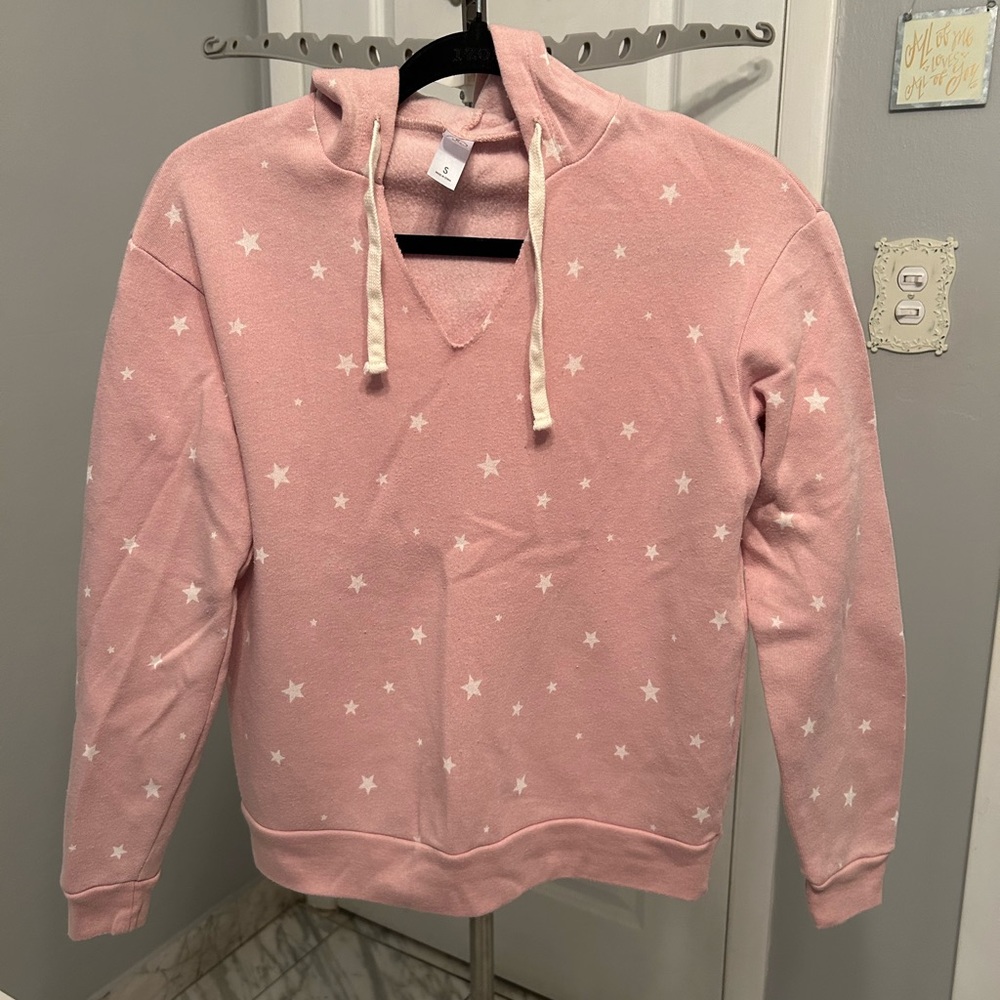 Alternative Apparel Drawstring Pullover Hoodie - Pink Rose Quartz Dreamy Star